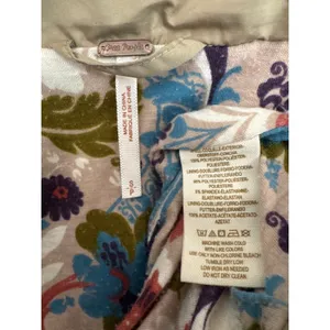 Free People Smocked Bomber Jacket with Floral Lining – Size Small thumbnail 12