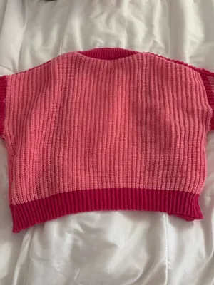 Shein Cardigan Sweater Pink Knit thumbnail 2