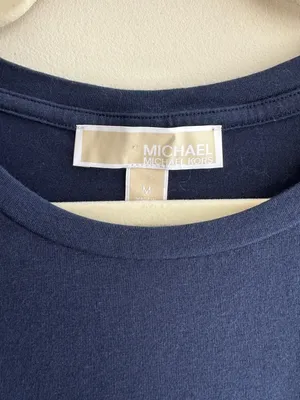 MICHAEL Michael Kors Navy Blue Ruched Cinched Casual Dress, Size Medium thumbnail 10