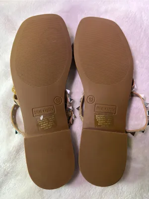 Steve Madden Nude Studded Triple-Strap Slide Sandals thumbnail 9