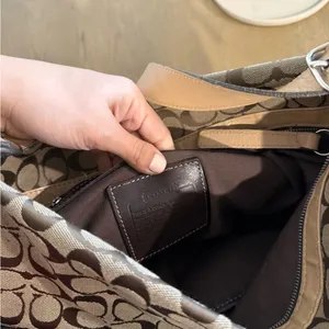 Coach Tan and Brown Signature Handbag thumbnail 12
