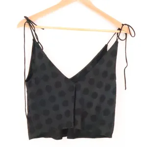 Victoria's Secret Polka Dot Camisole Tie Strap Womens Size M Black Y2K Layering thumbnail 5
