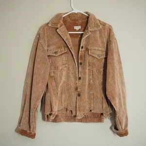 POL Size Medium Brown Corduroy Jacket Distressed Boho Casual Fall Cropped Casual thumbnail 1