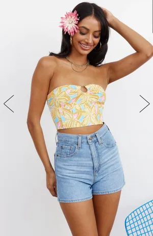 Hello Molly Yacht Trip Cropped Floral Top thumbnail 1