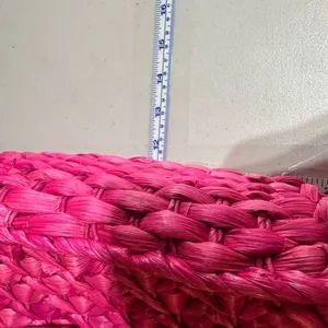 Barney’s New York NWT Pink Straw‎ Beaded Handle Tote Bag thumbnail 9