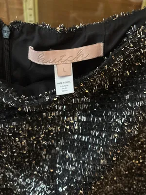 Hutch Tinsel Anthropologie Skirt Black Silver thumbnail 5