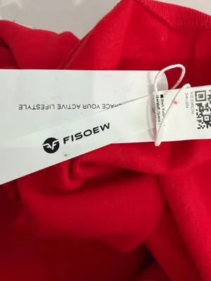 Fisoew Women's Red Mock Neck Pullover Sweatshirt Size M thumbnail 6
