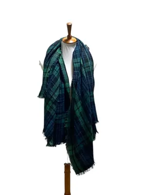ModCloth Tartan Plaid Blanket Scarf Green One Size Preppy Coastal Academia Fall thumbnail 8