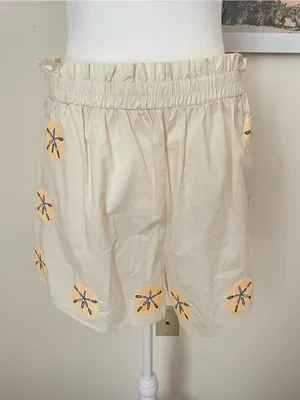 QUEEN OF SPARKLES Sequin Sand Dollar Cotton Tie Tank Top & Shorts Matching Set thumbnail 9