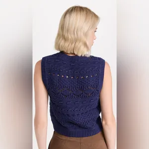 Madewell Open Stitch Sweater Vest in Navy S thumbnail 4