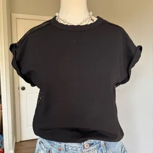 Banana Republic Black Mesh Back Short Sleeve Top Size S thumbnail 8
