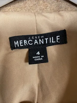 J. Crew Classic City Coat in Taupe Tan with gold zipper W2543 Sz 4 thumbnail 5