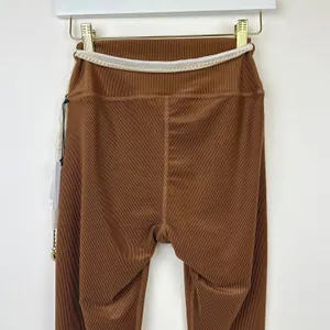 WeWoreWhat Chain High Rise Legging Ribbed Brown Stretch Athleisure Small NWT thumbnail 9