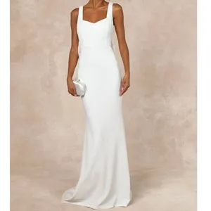 NEW Lulus Romantic Glow White Backless Pearl Bow Wedding Gown Maxi Dress XL thumbnail 3