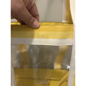 Large Yellow Trimmed Clear Bag Stadium Tote Game Day Beach Concert Sports Vacay thumbnail 2