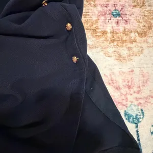Lauren Ralph Lauren Pencil Skirt Navy Blue Small Gold‎ Button Nautical Work thumbnail 3