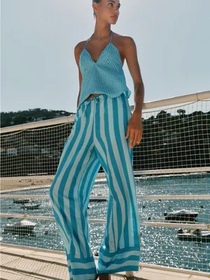 ZARA Striped Open Back Top thumbnail 3
