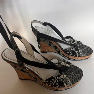 Coach "Rachel" Ribbon Lace up Ankle Cork Wedges Sz 7 Style A3175 thumbnail 2