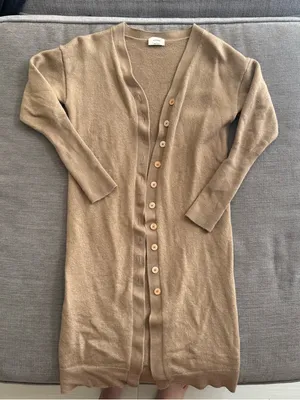 Aritzia Wilfred Merino Wool Tan Cardigan thumbnail 1