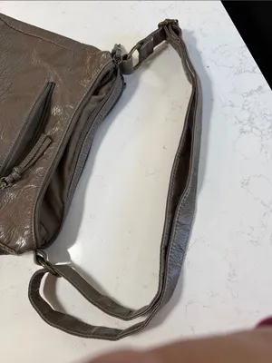 Women's Taupe faux Leather Crossbody Bag thumbnail 11