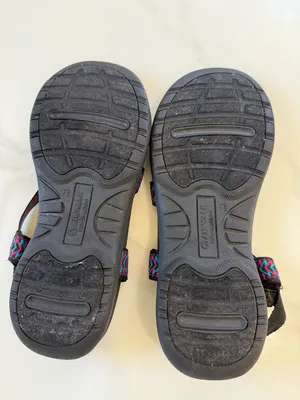 Airwalk Womens Black Sandals with Pink & Teal Patterned Straps thumbnail 5