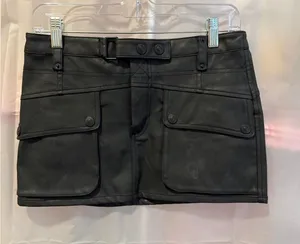We The Free Black Faux Leather Mini Skirt Size 25 thumbnail 1