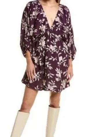 Free People Purple Floral Print Dress thumbnail 1