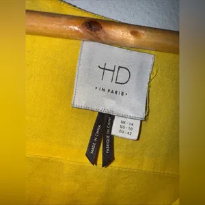 Anthropologie HD in Paris Sun Soaked Shift‎ Dress Yellow Size 10 thumbnail 4
