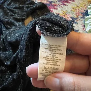 Free people xs black‎ sparkly blouse thumbnail 6
