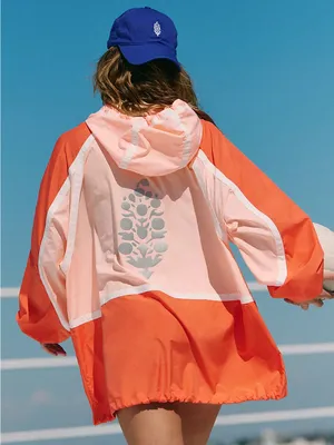Free People Like The Wind Logo Jacket - Peach Combo thumbnail 2
