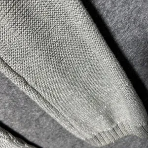 DKNY Jeans Cardigan Sweater Metallic Silver Cable‎ Knit Hooded Zip S thumbnail 8