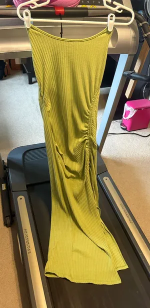 Sleeveless Ribbed Maxi Dress in Lime Green thumbnail 1