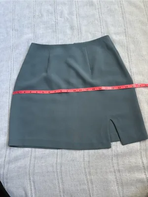 Rampage Vintage Muted Blue Mini Skirt with Side Slit thumbnail 10