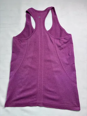 lululemon athletica Swiftly Tech Racerback Tank Magenta size 8 Motivational hem thumbnail 6