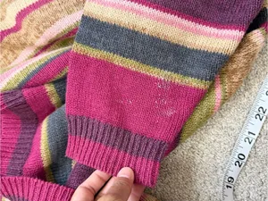 Tiara International Vintage Mock Neck Knit Sweater Grandma in Multi Stripe X thumbnail 11