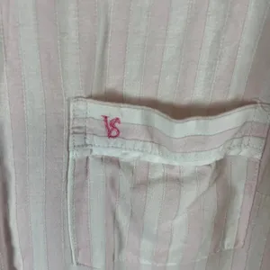 Victoria's‎ Secret Pink White Striped Cotton Sleep Shirt Nightgown Womens Large thumbnail 4