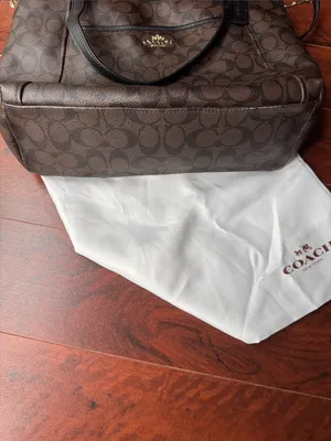 Coach Brown Black Signature Tote Bag with Removable Strap excellent condition thumbnail 5