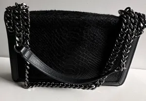 ZARA BLACK CHAIN EMBOSSED BAG thumbnail 5