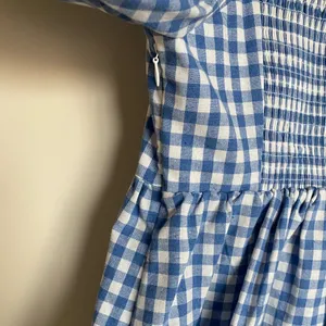 English Factory Blue and White Gingham Top Puff Sleeves thumbnail 6