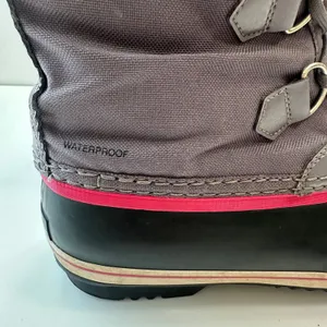 Sorel Waterproof Winter‎ Snow Boots Faux Fur Trim Lace Up Gray Pink Women Size 5 thumbnail 5