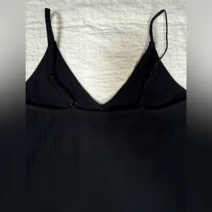 Garage Black Ribbed Mini Slip Dress thumbnail 5