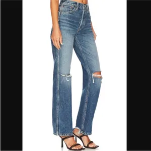 RE/DONE 90s High Rise‎ Loose Jeans NWT size 29 Destroyed Mar Blue Straight Leg thumbnail 2