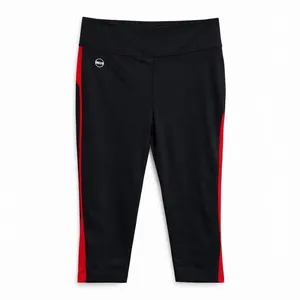Lauren Ralph Lauren Womens Black Red Trim Activewear Cropped‎ Leggings Size M thumbnail 9