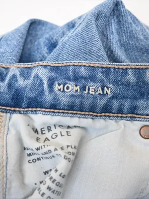 American Eagle Women's 2 Long Distressed Straight Leg Mom Jean thumbnail 10