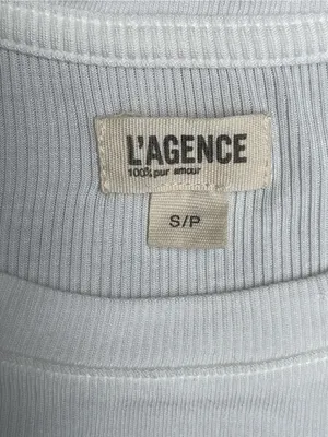 L’AGENCE Ressi white ribbed tshirt minimalist classic layers casual streetwear S thumbnail 2