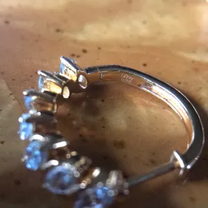 Natural Sky Blue Topaz Sterling Silver Marquise Cut Hoop Earrings thumbnail 7