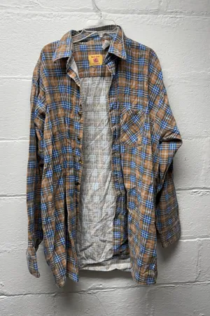 Vintage Red Oak Blue and Orange Plaid Shirt thumbnail 1