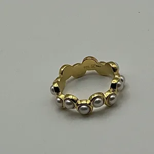 Honora J438011 Cultured Freshwater Pearl Eternity Band Ring 18K Gold Plate Sz 6 thumbnail 5