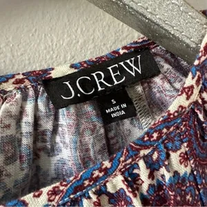 J.Crew Palermo Smocked Waist Mini Dress in Floral Bouquet Linen Sail Blue NEW thumbnail 5