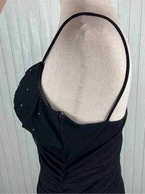 Vintage 90s Y2K City Triangles Slip Maxi Dress Size Medium Rhinestone Fairycore thumbnail 5